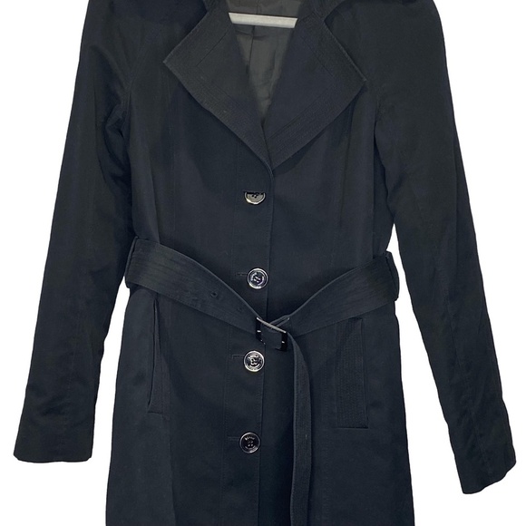 ESPRIT Collection Classic Black Trench Coat Office Siren Capsule Wardrobe 6 - Picture 4 of 16